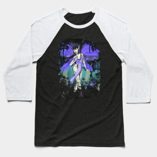 Undead Goth Fairy - Horror Fantasy Illustration Baseball T-Shirt